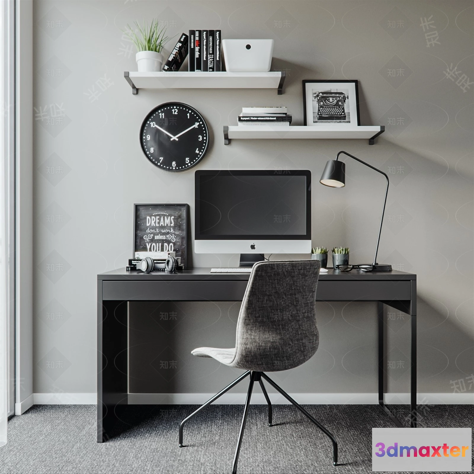 1373923 - Study and Work Space - 3D Models - 3D Interior Scene - 181 3D Max