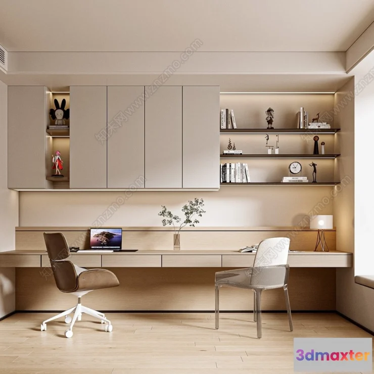 1373989 - Study and Work Space - 3D Models - 3D Interior Scene - 182 3D Max