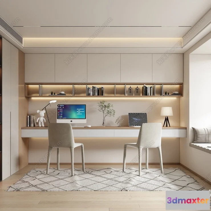 1374196 - Study and Work Space - 3D Models - 3D Interior Scene - 185 3D Max