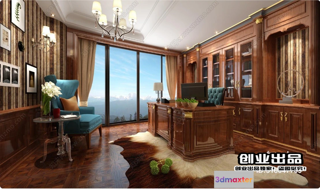 1374803 - Study 3D Interior Scene Model - European Style - 002 3D Max