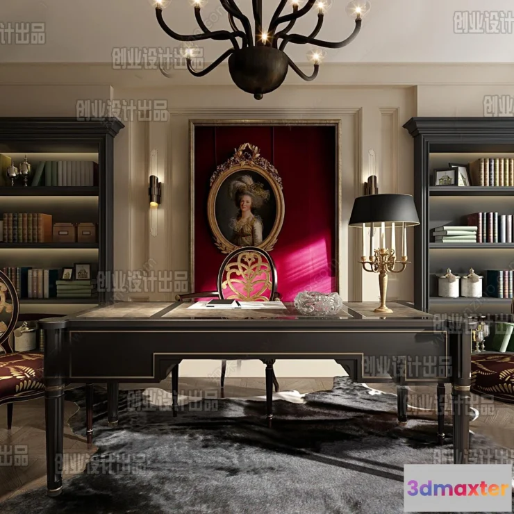 1375199 - Study 3D Interior Scene Model - European Style - 008 3D Max