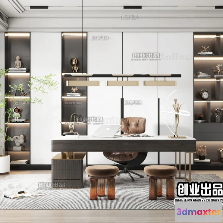 1375302 - Study Space - Modern Style Interior 3D Scenes - 006 3D Max