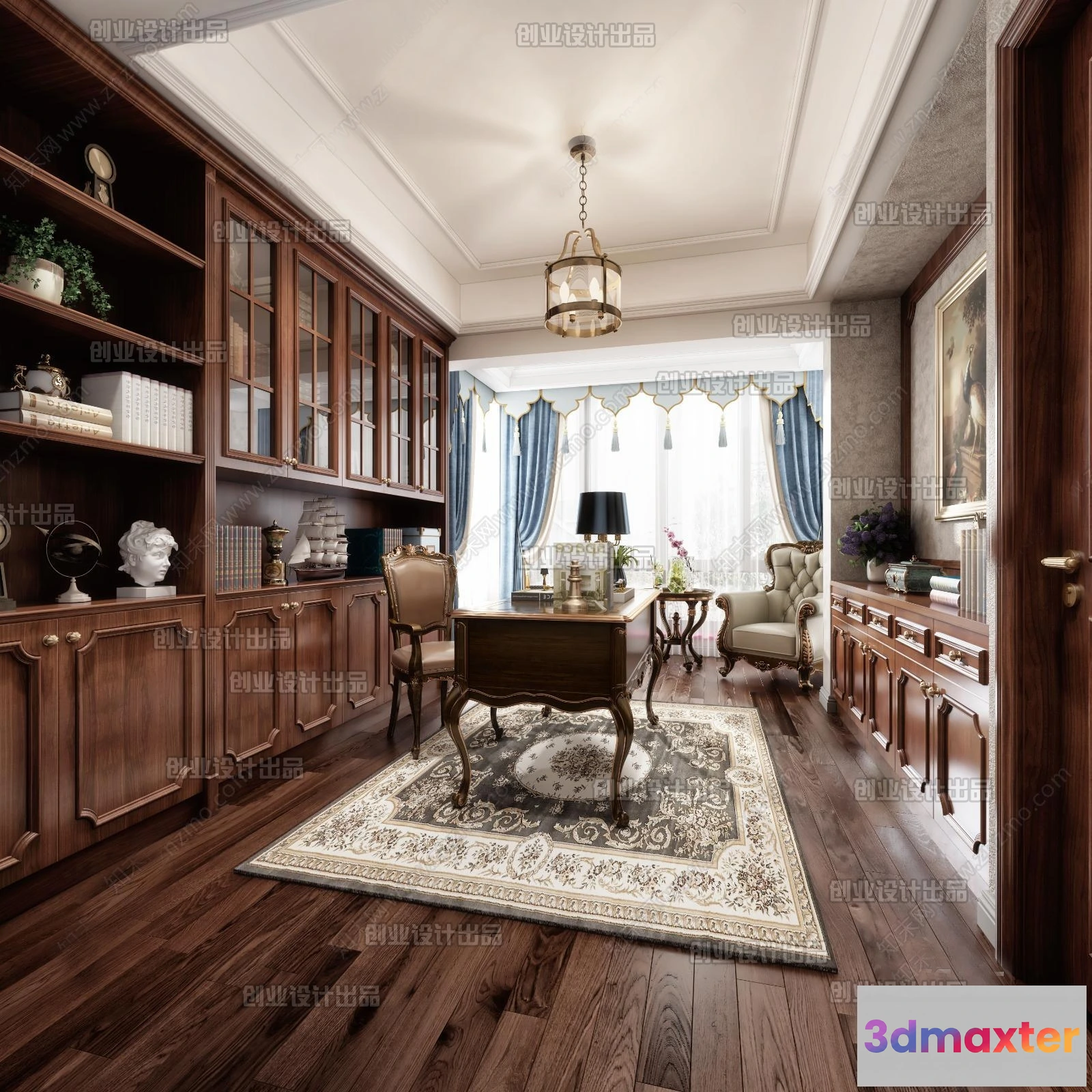 1375456 - Study 3D Interior Scene Model - European Style - 012 3D Max