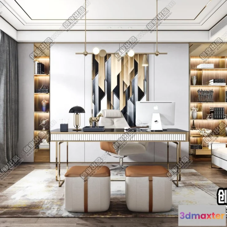 1375569 - Study Space - Modern Style Interior 3D Scenes - 010 3D Max