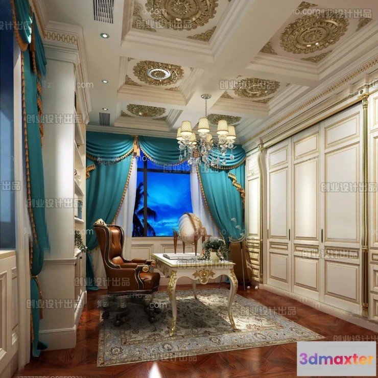 1375585 - Study 3D Interior Scene Model - European Style - 014 3D Max