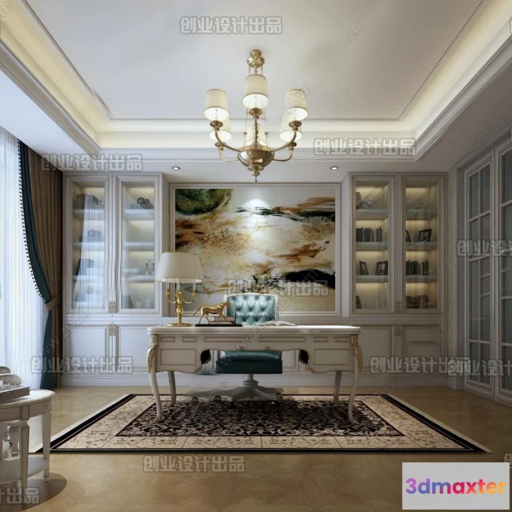 1375669 - Study 3D Interior Scene Model - European Style - 015 3D Max