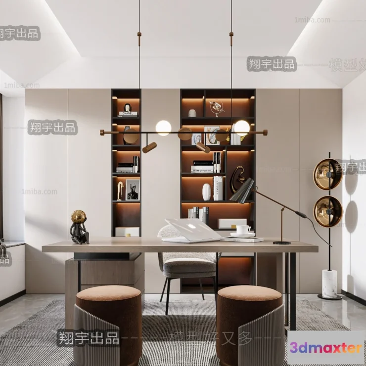 1375700 - Study Space - Modern Style Interior 3D Scenes - 012 3D Max