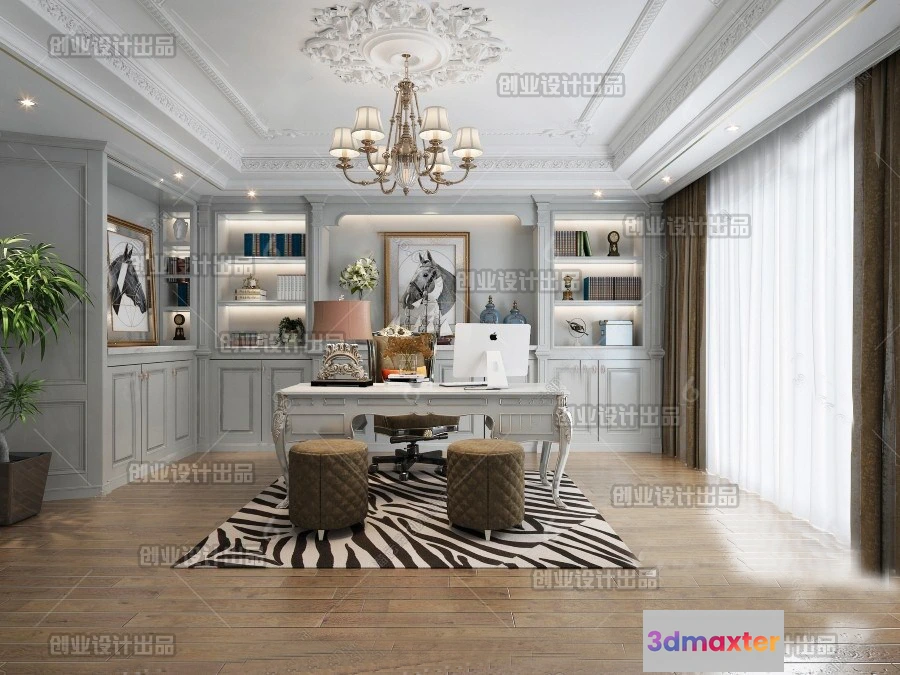 1375736 - Study 3D Interior Scene Model - European Style - 016 3D Max