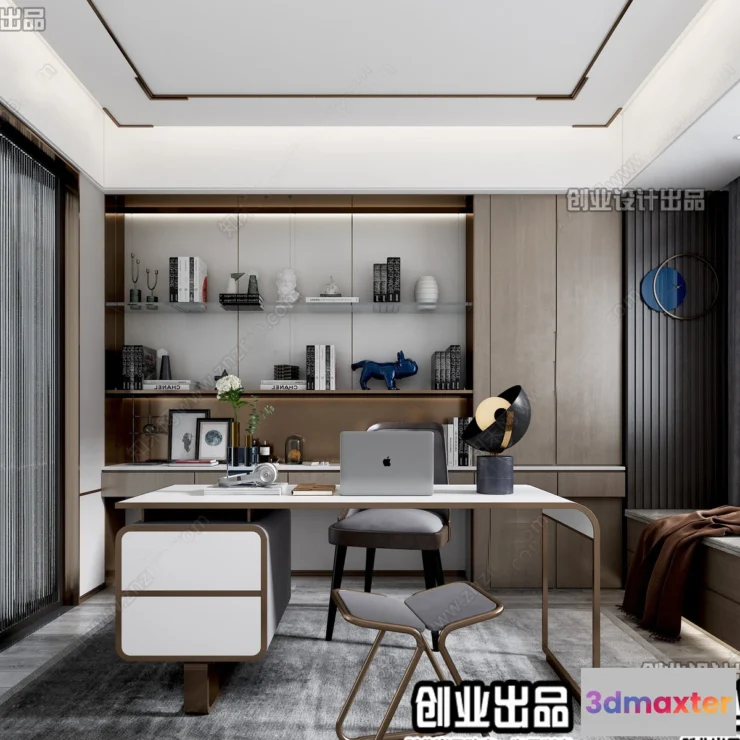 1375826 - Study Space - Modern Style Interior 3D Scenes - 014 3D Max
