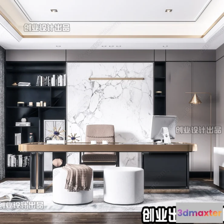 1375893 - Study Space - Modern Style Interior 3D Scenes - 015 3D Max