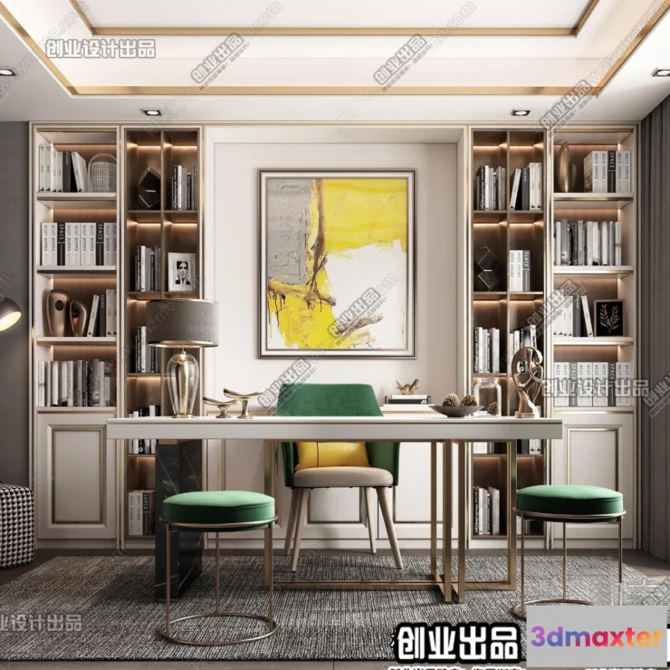 1375953 - Study Space - Modern Style Interior 3D Scenes - 016 3D Max