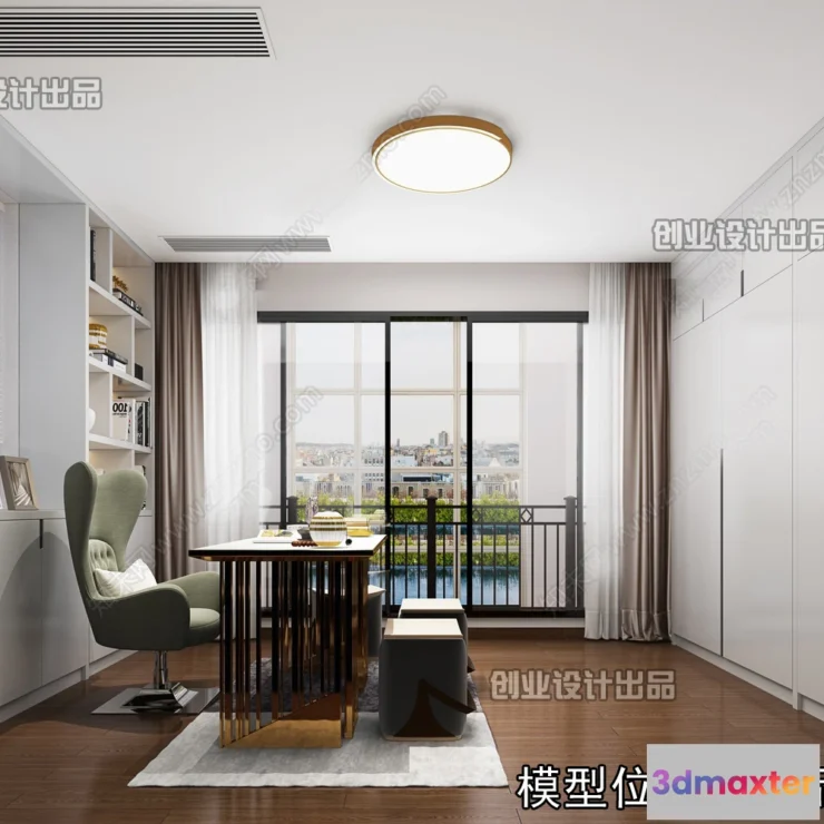 1376021 - Study Space - Modern Style Interior 3D Scenes - 017 3D Max