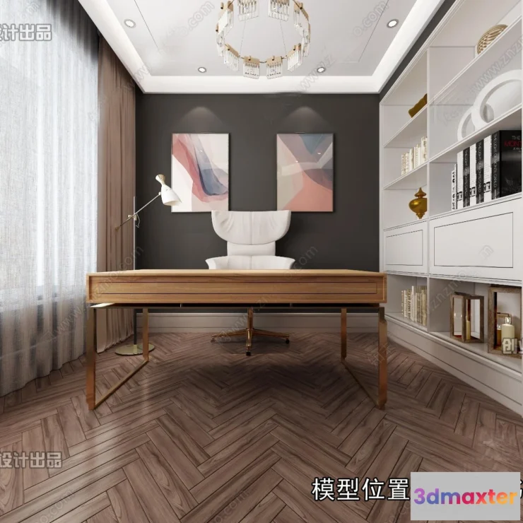 1376088 - Study Space - Modern Style Interior 3D Scenes - 018 3D Max