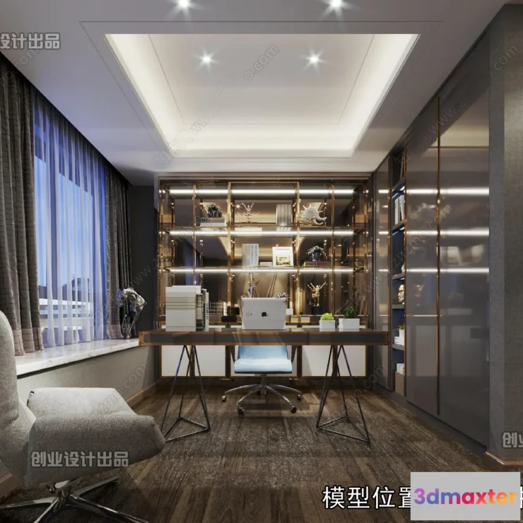 1376147 - Study Space - Modern Style Interior 3D Scenes - 019 3D Max