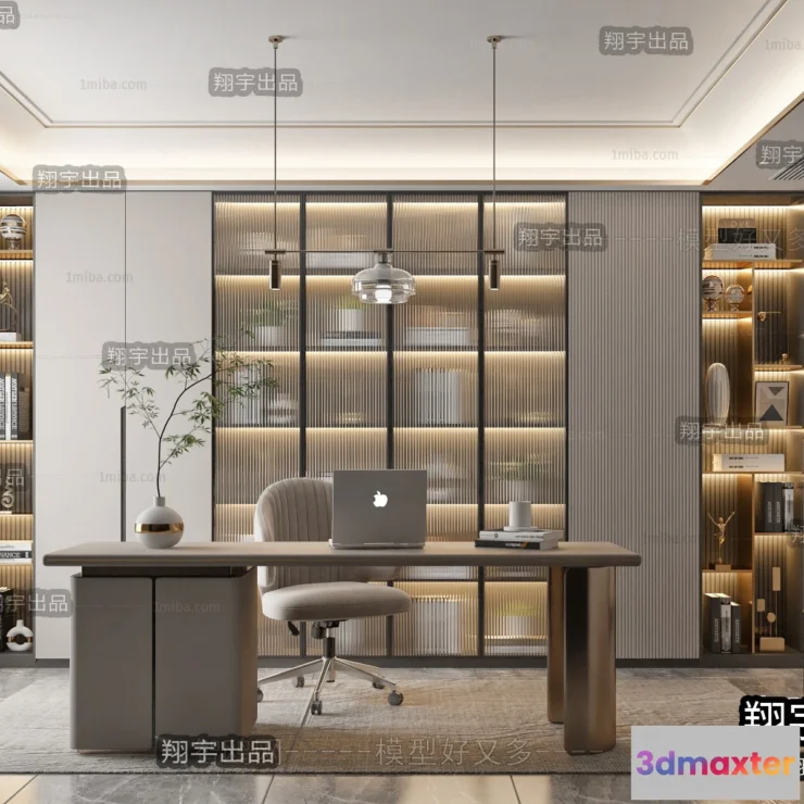 1376217 - Study Space - Modern Style Interior 3D Scenes - 020 3D Max
