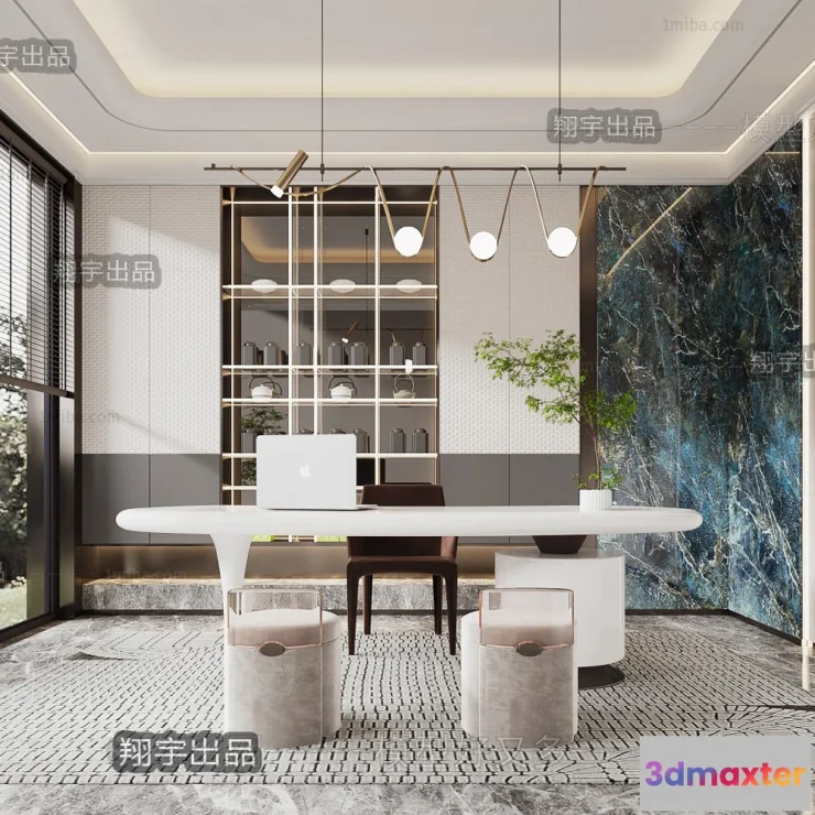 1376357 - Study Space - Modern Style Interior 3D Scenes - 022 3D Max