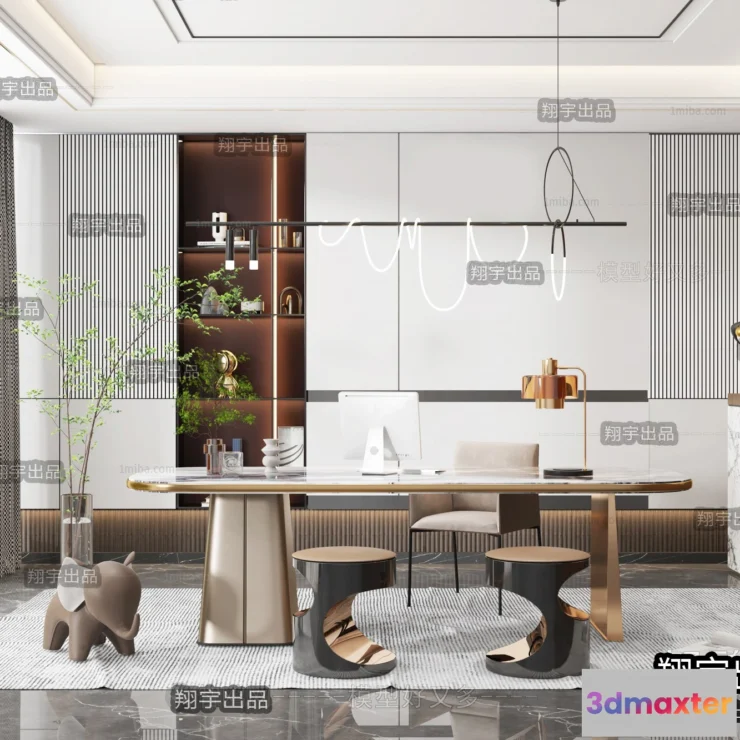 1376563 - Study Space - Modern Style Interior 3D Scenes - 025 3D Max