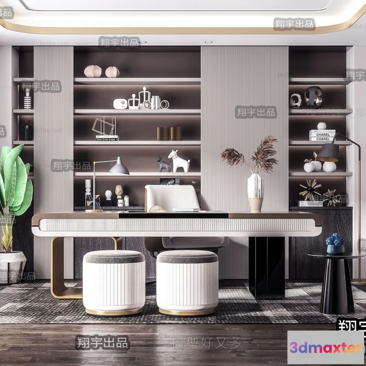1376627 - Study Space - Modern Style Interior 3D Scenes - 026 3D Max
