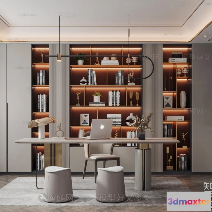 1379789 - Study and Work Space - Villas 3D Interior Scene - 3D Models - 034 3D Max