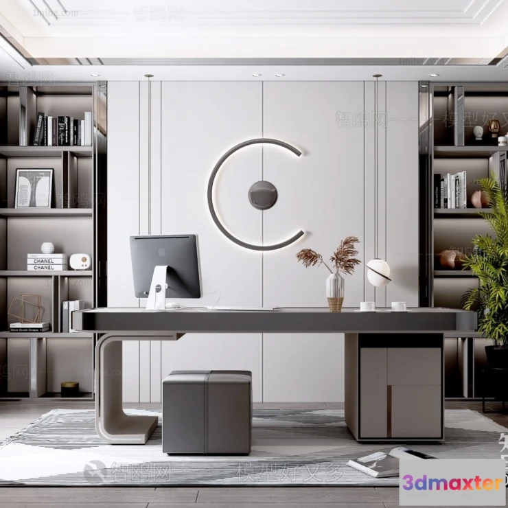 1380187 - Study and Work Space - Villas 3D Interior Scene - 3D Models - 040 3D Max