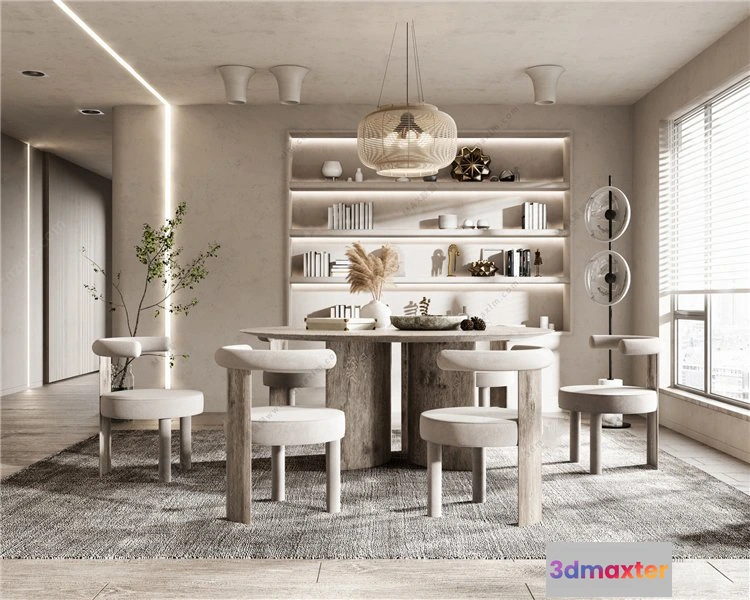 1383663 - Tearoom and Study 3D Interior Scene Model - Wabi Sabi Style - 003 3D Max