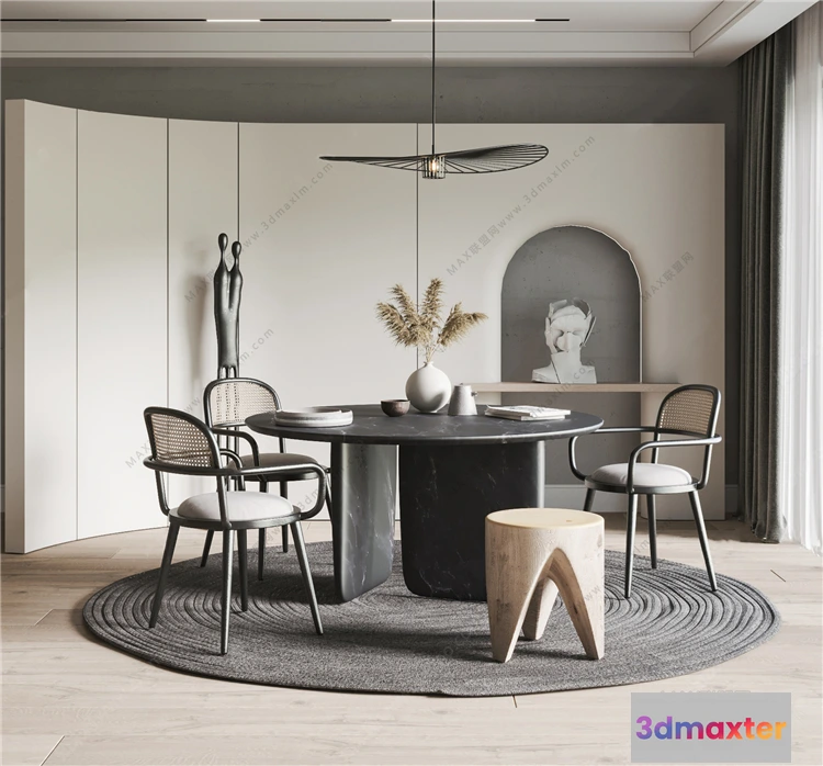 1384123 - Tearoom and Study 3D Interior Scene Model - Wabi Sabi Style - 010 3D Max