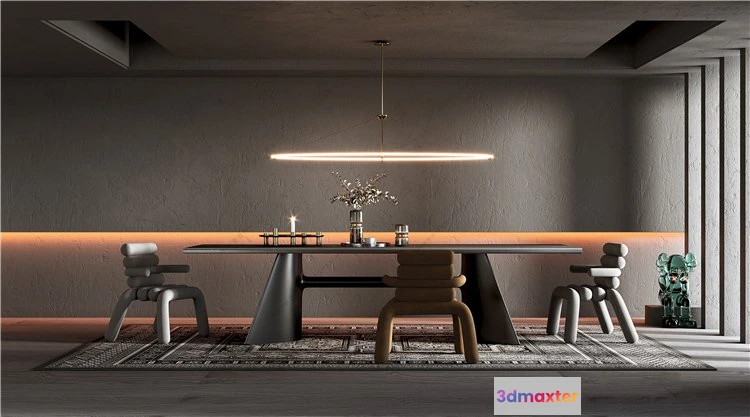 1384187 - Tearoom and Study 3D Interior Scene Model - Wabi Sabi Style - 011 3D Max