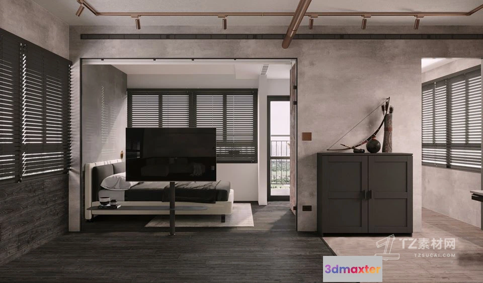 1384570 - Tearoom and Study 3D Interior Scene Model - Wabi Sabi Style - 017 3D Max