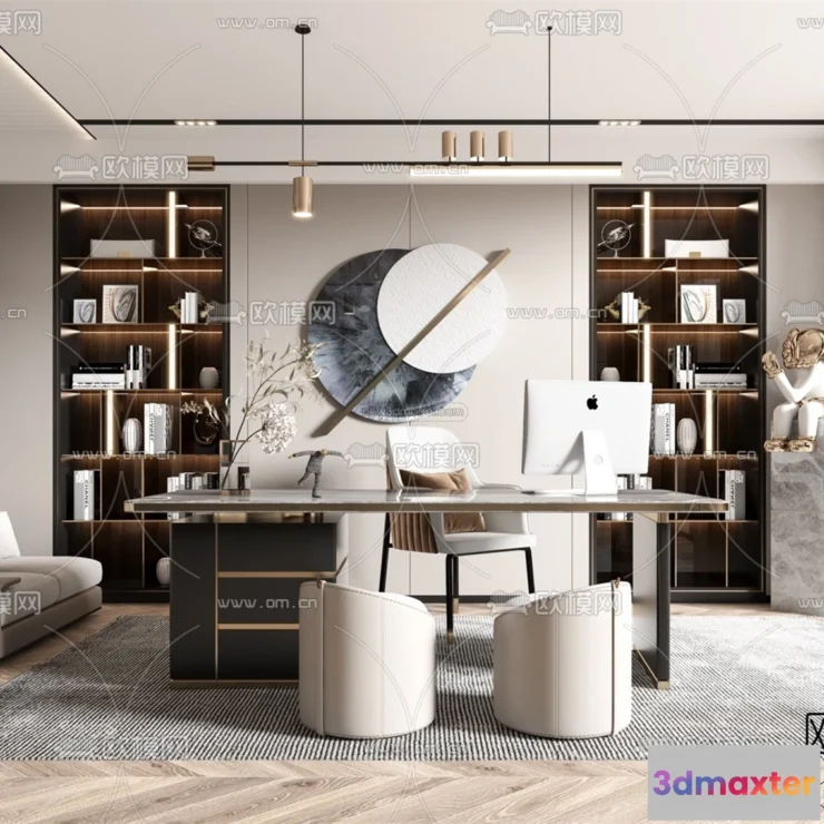 1583569 - Modern Style Interior 3D Blocks - Study 3D Model - 272 3D Max