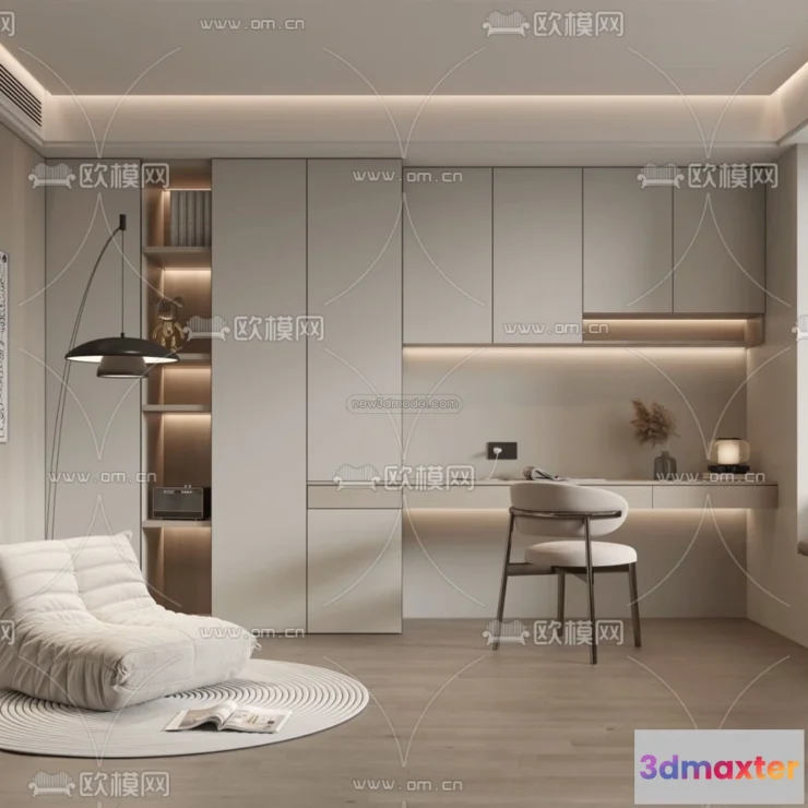 1583571 - Modern Style Interior 3D Blocks - Study 3D Model - 273 3D Max