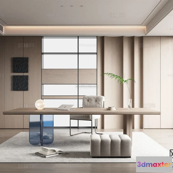 1583577 - Minimalist Style Interior 3D Blocks - Study Room 3D Model - 255 3D Max