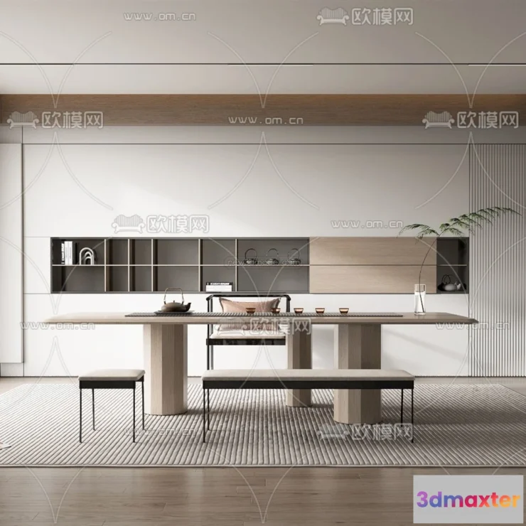 1583583 - Minimalist Style Interior 3D Blocks - Study Room 3D Model - 258 3D Max