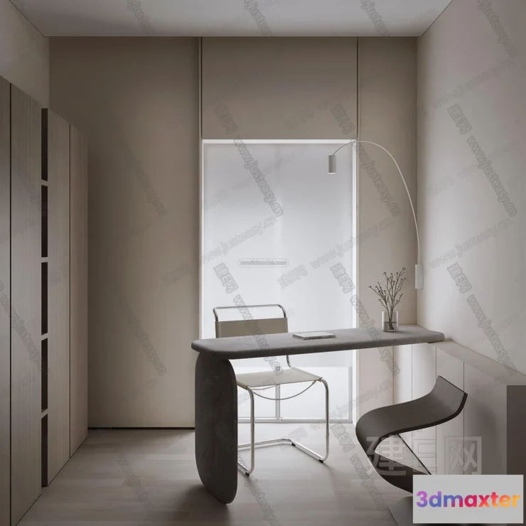 1583585 - Minimalist Style Interior 3D Blocks - Study Room 3D Model - 259 3D Max