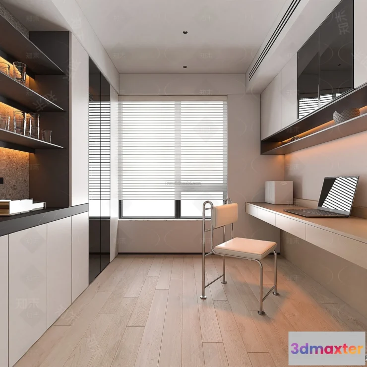 1583589 - Minimalist Style Interior 3D Blocks - Study Room 3D Model - 261 3D Max