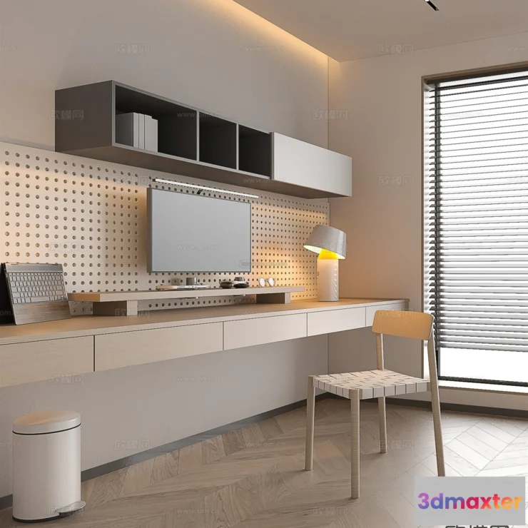 1583603 - Minimalist Style Interior 3D Blocks - Study Room 3D Model - 268 3D Max