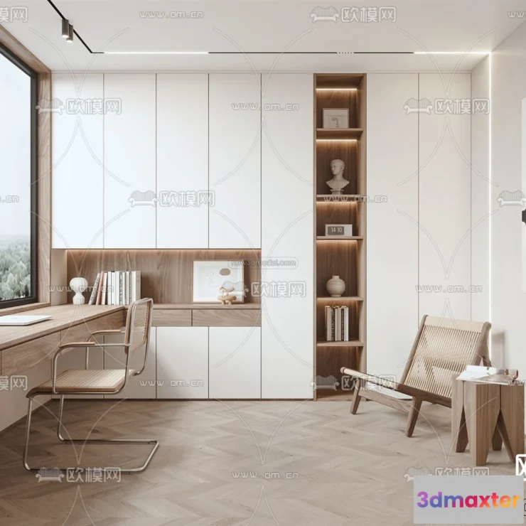 1583623 - Nordic Style Interior 3D Blocks - Study Room 3D Model - 472 3D Max