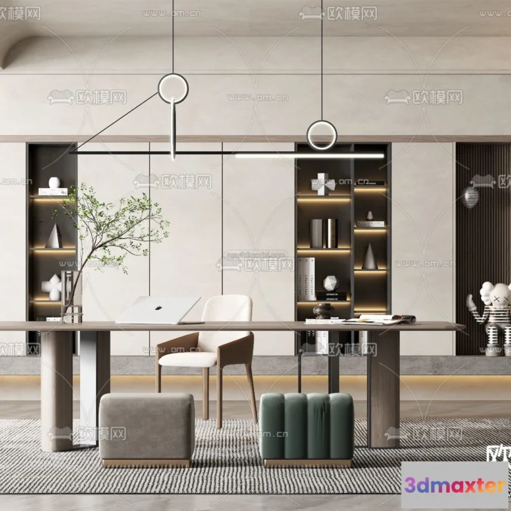 1583659 - Nordic Style Interior 3D Blocks - Study Room 3D Model - 490 3D Max