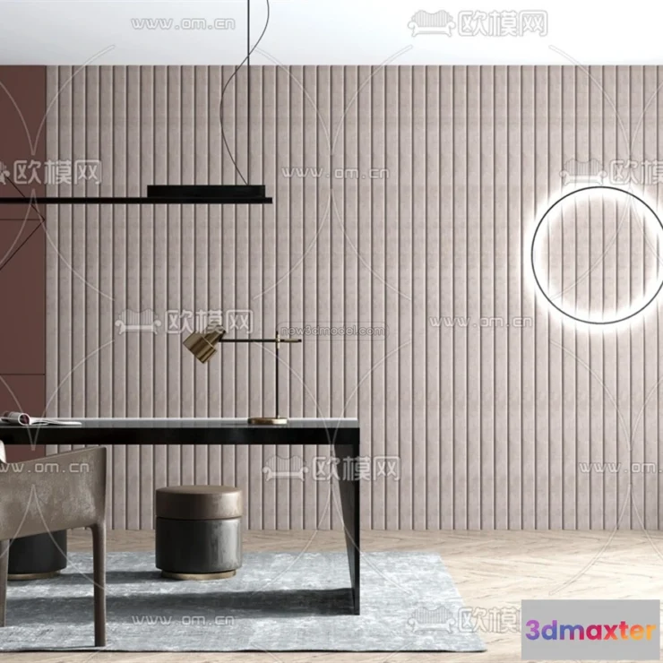 1583681 - Nordic Style Interior 3D Blocks - Study Room 3D Model - 501 3D Max