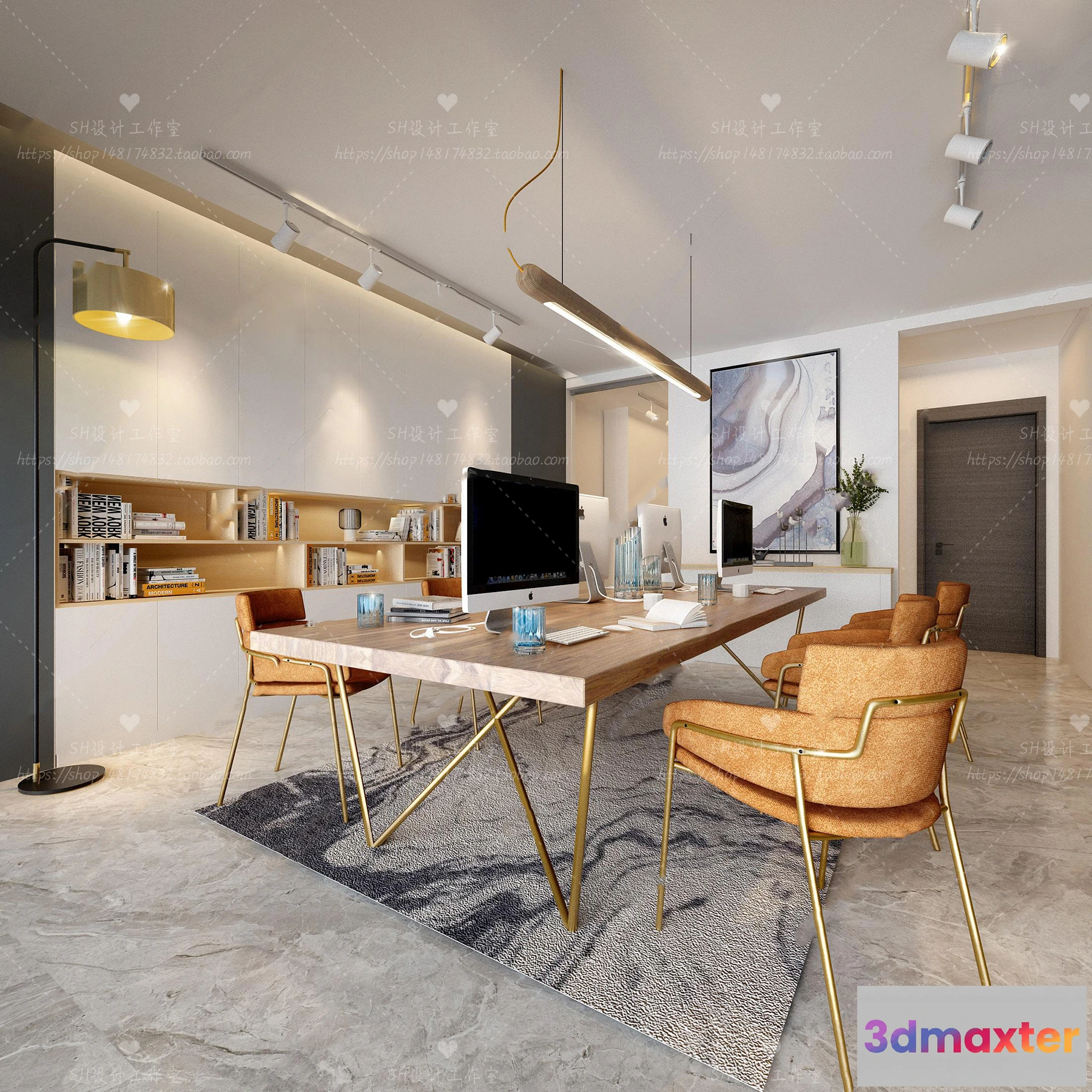 1119694 - STUDIO OFFICE 3D SCENES - VRAY RENDER - 35