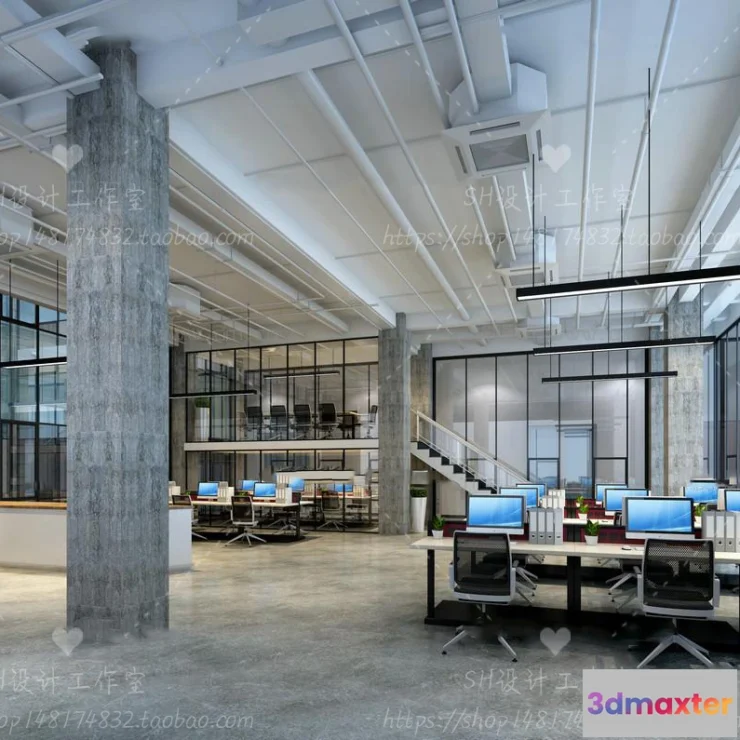 1119726 - STUDIO OFFICE 3D SCENES - VRAY RENDER - 51