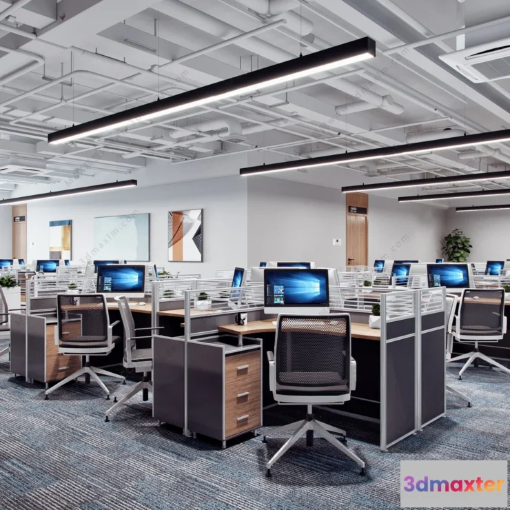 1123260 - 3D OFFICE INTERIOR (VRAY) - WORKSPACE 3D SCENES - 002