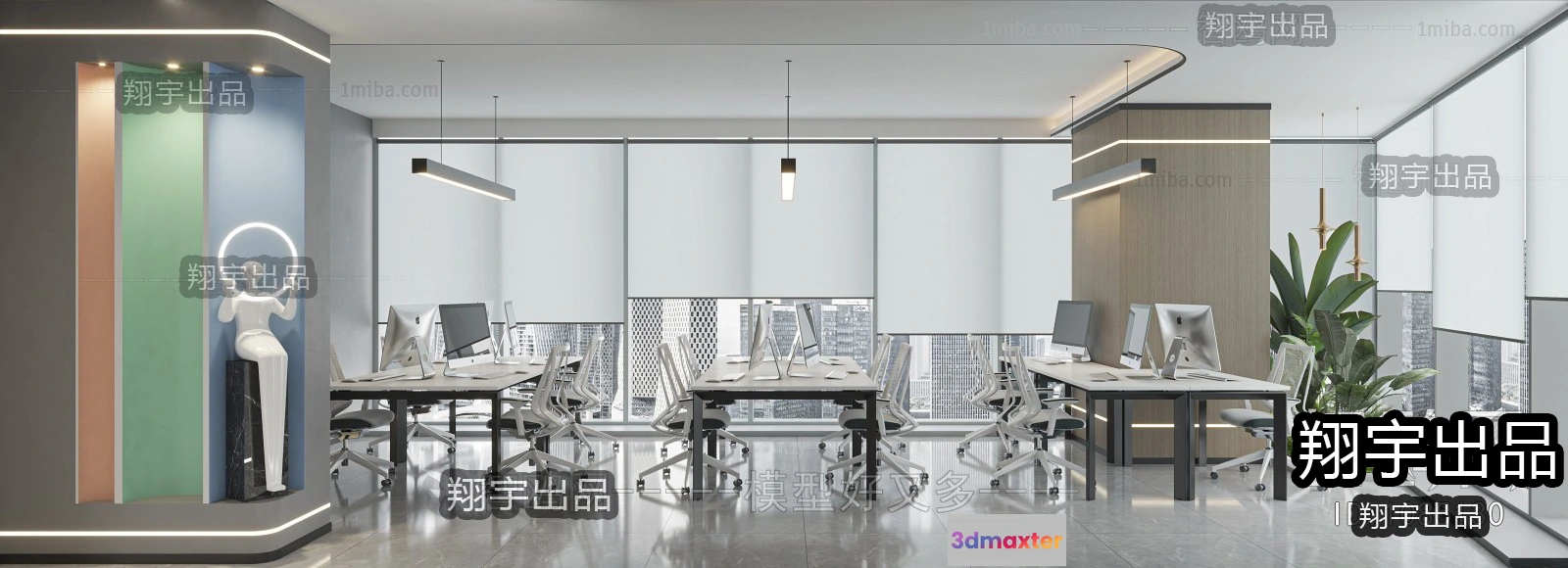 1123300 - 3D OFFICE INTERIOR (VRAY) - WORKSPACE 3D SCENES - 022