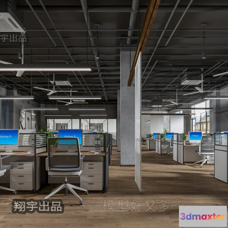 1123324 - 3D OFFICE INTERIOR (VRAY) - WORKSPACE 3D SCENES - 034