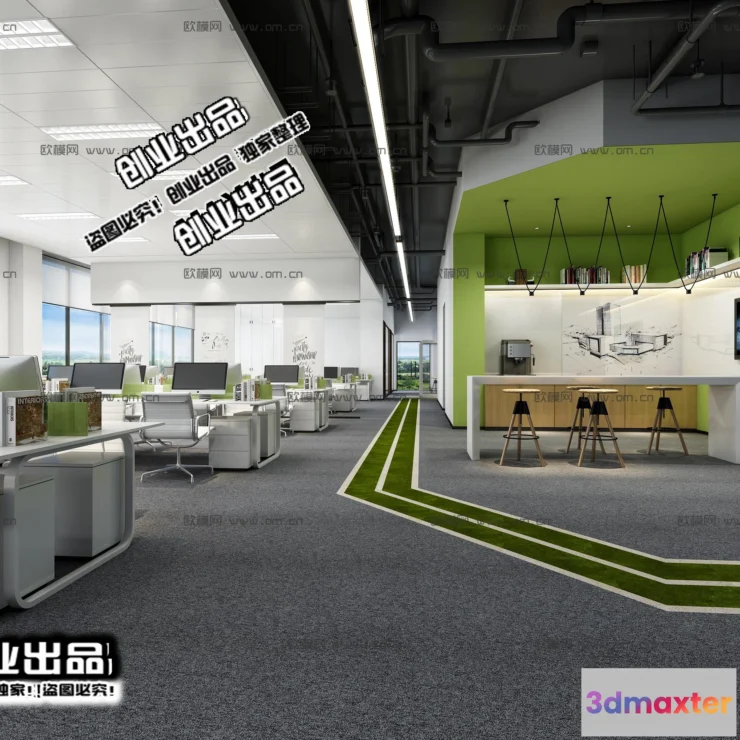 1123458 - 3D OFFICE INTERIOR (VRAY) - WORKSPACE 3D SCENES - 101