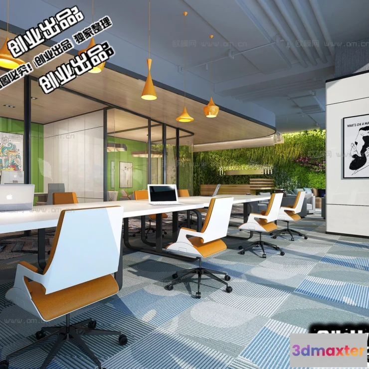 1123480 - 3D OFFICE INTERIOR (VRAY) - WORKSPACE 3D SCENES - 112