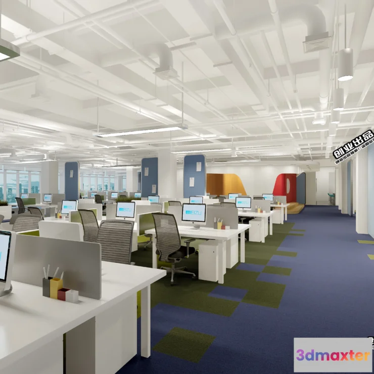 1123504 - 3D OFFICE INTERIOR (VRAY) - WORKSPACE 3D SCENES - 124