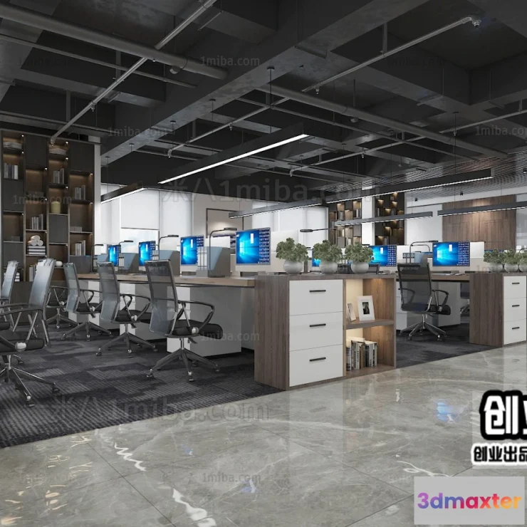 1123522 - 3D OFFICE INTERIOR (VRAY) - WORKSPACE 3D SCENES - 133