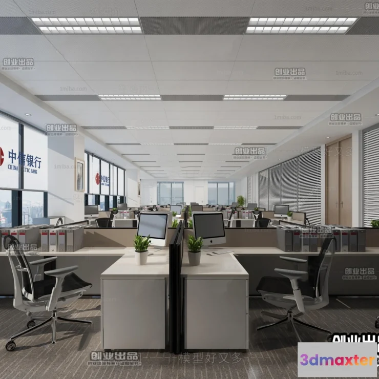 1123580 - 3D OFFICE INTERIOR (VRAY) - WORKSPACE 3D SCENES - 162