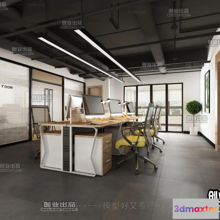 1123582 - 3D OFFICE INTERIOR (VRAY) - WORKSPACE 3D SCENES - 163