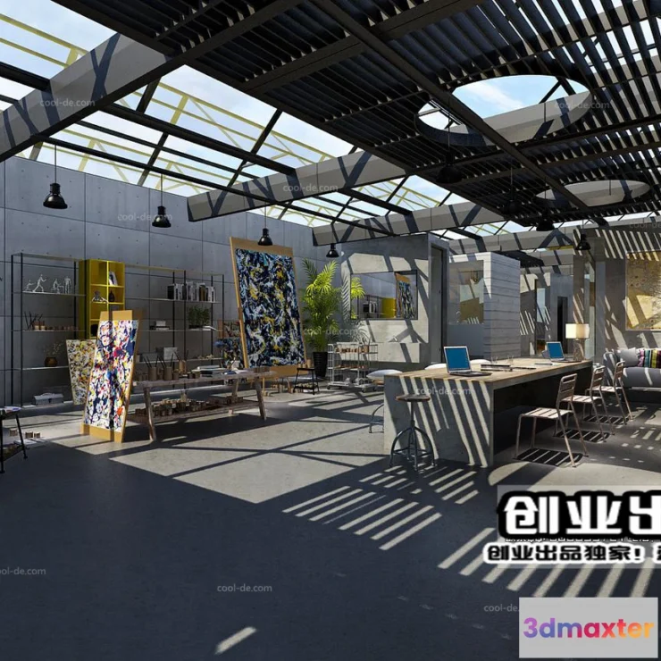 1123590 - 3D OFFICE INTERIOR (VRAY) - WORKSPACE 3D SCENES - 167